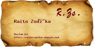 Raits Zsóka névjegykártya